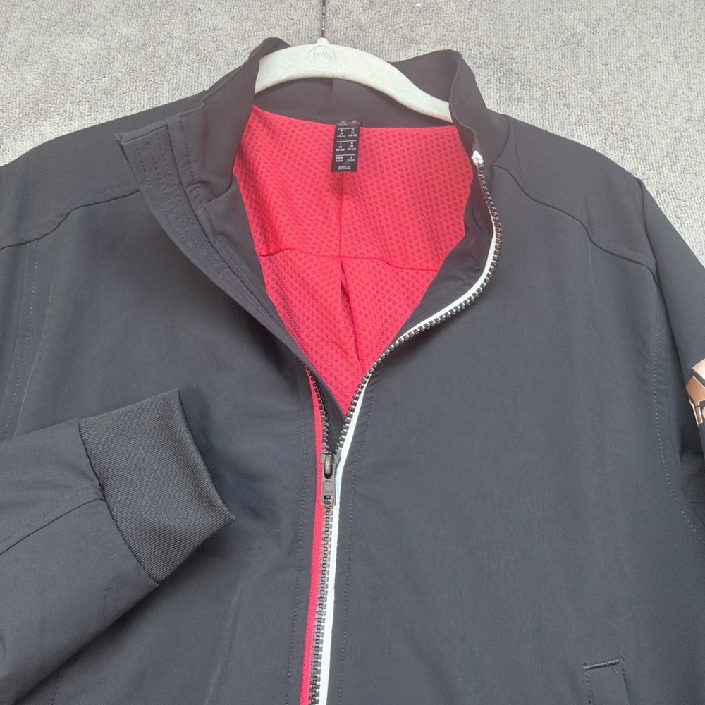 Adidas Track Jacket Women Medium Black Pink Full Zip Mesh Lined Athletic‎